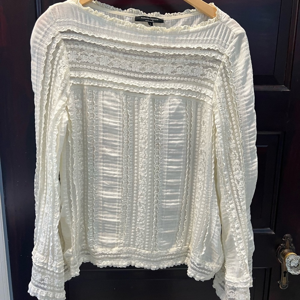 Nanette Lepore Cream Lace Blouse